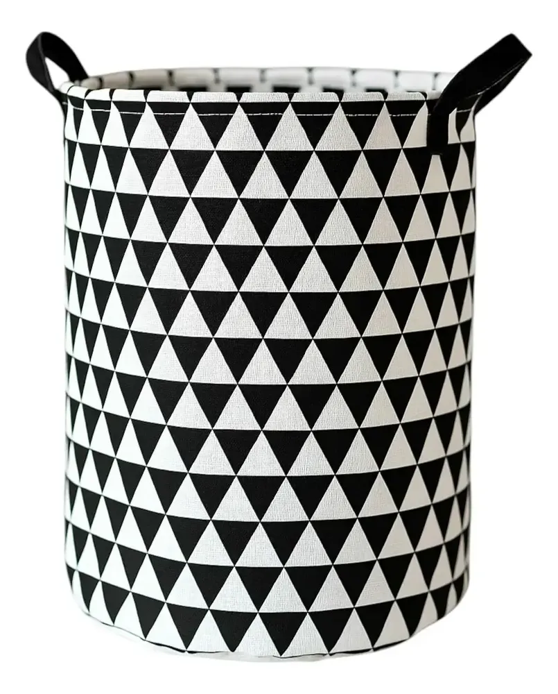 foto de Cesto Organizador Roupa Suja Dobrável Multiuso 40l Cor Triângulos