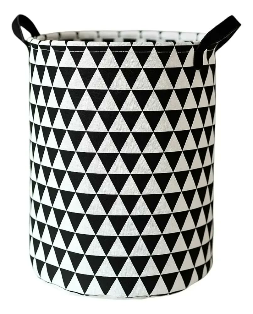 Cesto Organizador Roupa Suja Dobrável Multiuso 40l Cor Triângulos