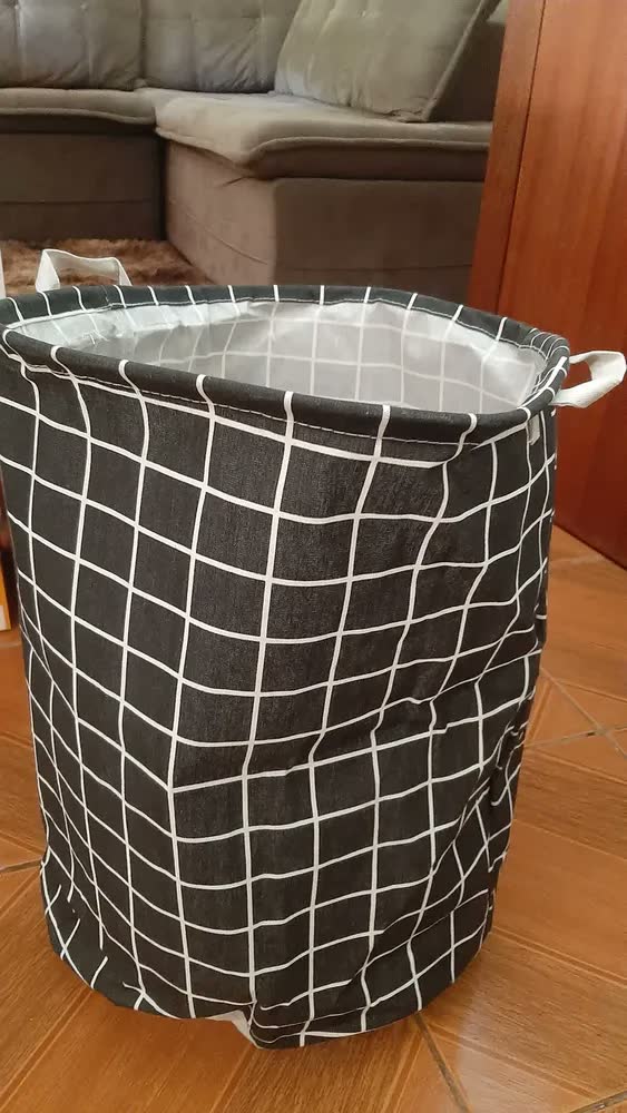 foto de Cesto Organizador Roupa Suja Dobrável Multiuso 40l Cor Branco