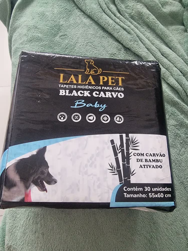 foto de Tapete Higiênico Bambu Ativado Manta Absorvente Pequeno Black