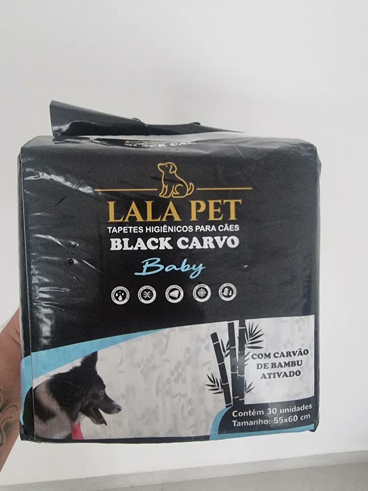 foto de Tapete Higiênico Bambu Ativado Manta Absorvente Pequeno Black