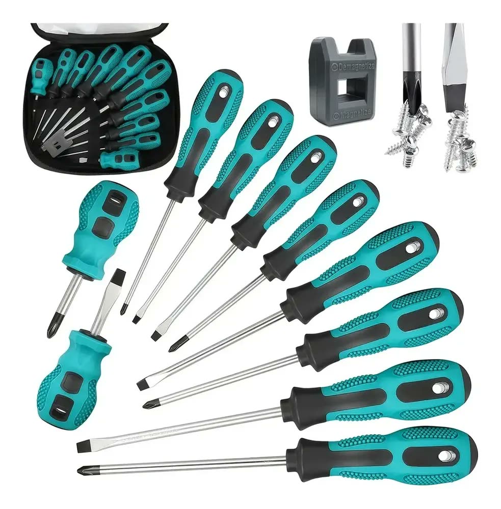 Jogo Chave Fenda Profissional Isolada Philips Imantada 10pcs