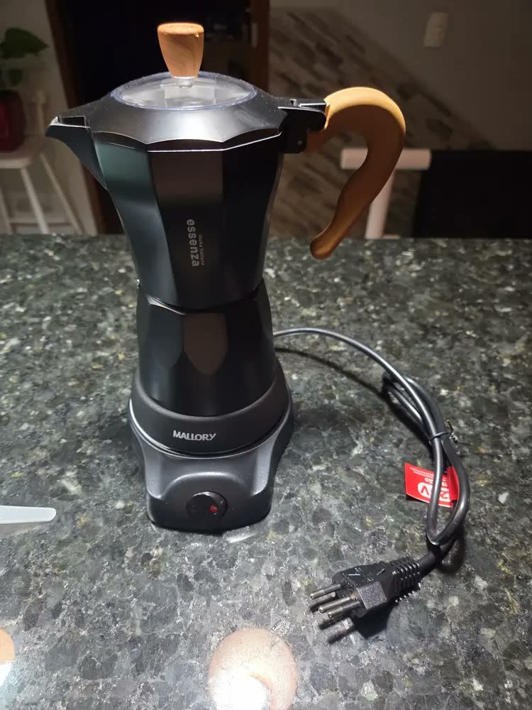 foto de Cafeteira Italiana Elétrica Mallory Essenza 480w 6 Xícaras Preto
