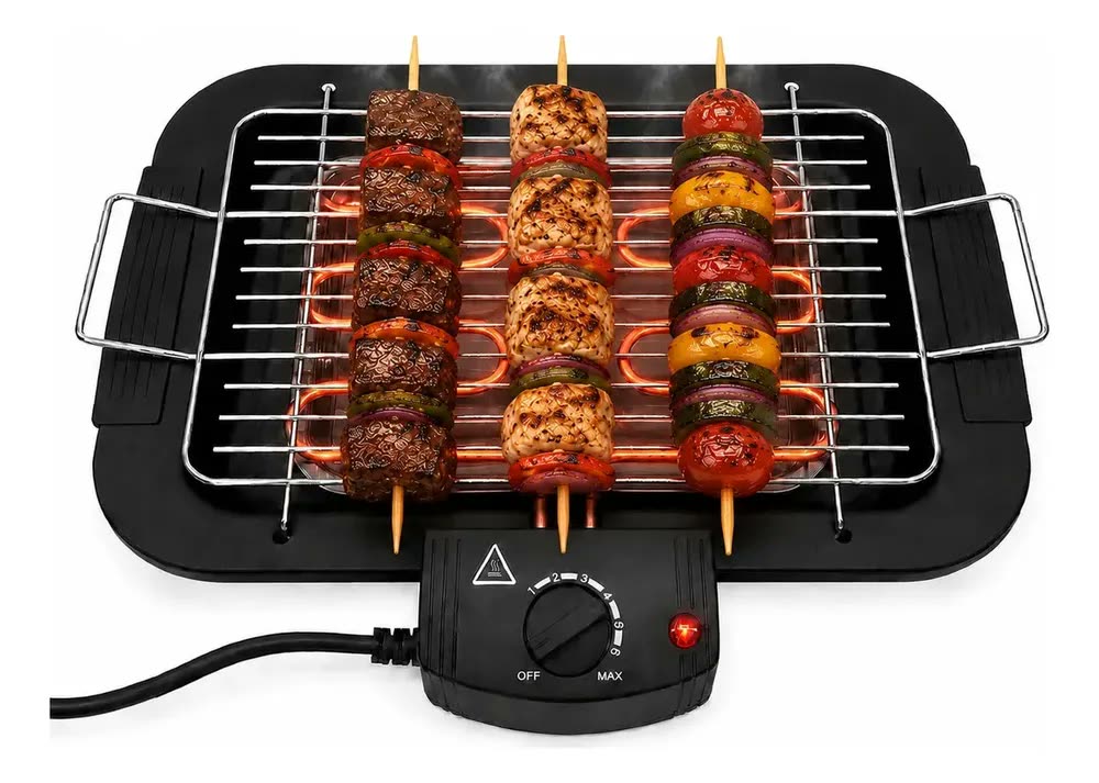 Churrasqueira Elétrica De Mesa 1800w Portátil Preto