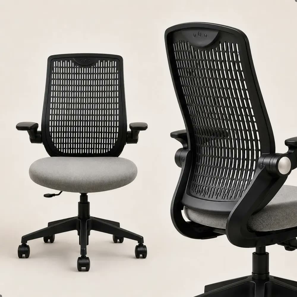 Cadeira De Escritório Ergonômica Axial Pro Confortável 150kg Cinza Espuma