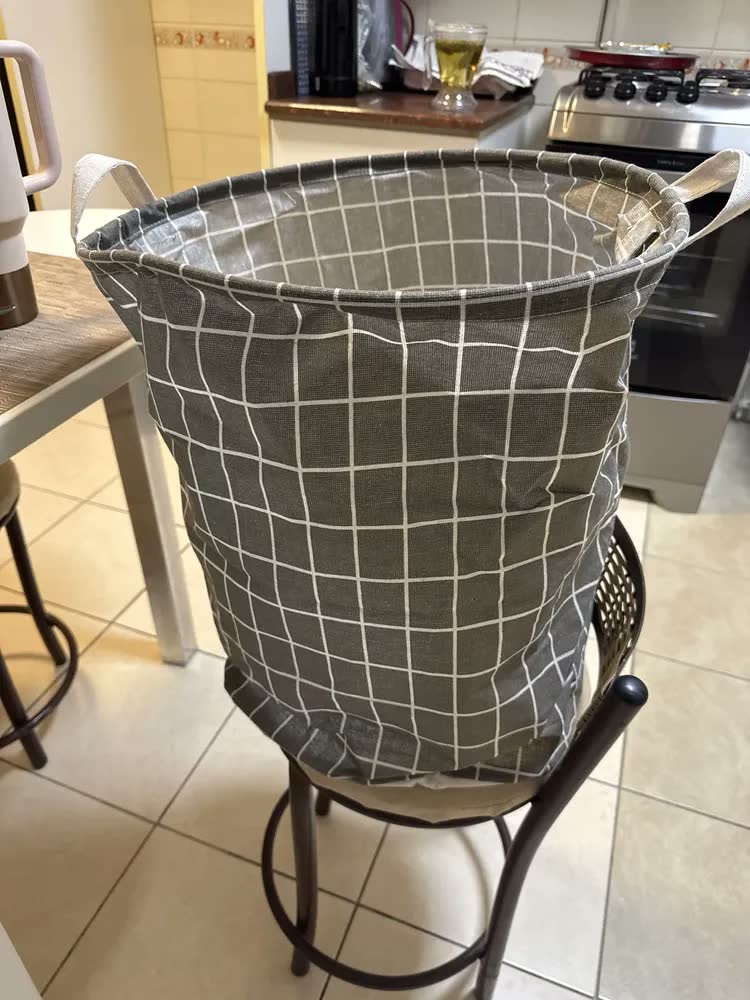 foto de Cesto Organizador Roupa Suja Dobrável Multiuso 40l Cor Preto