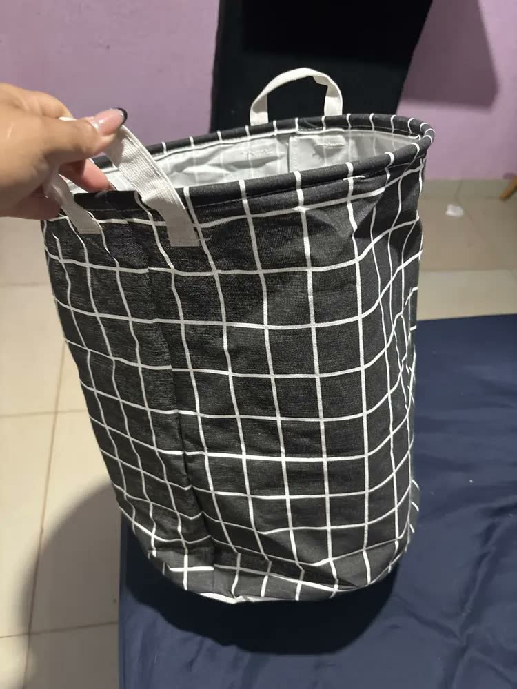 foto de Cesto Organizador Roupa Suja Dobrável Multiuso 40l Cor Preto