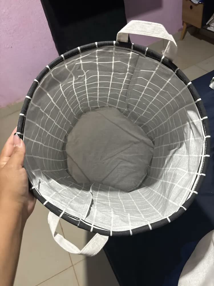 foto de Cesto Organizador Roupa Suja Dobrável Multiuso 40l Cor Preto
