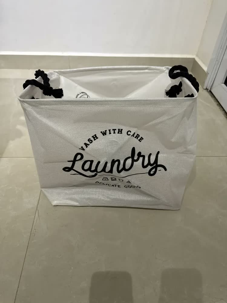 foto de Cesto Organizador Roupa Suja Dobrável Multiuso 25l Grécia Cor Branco