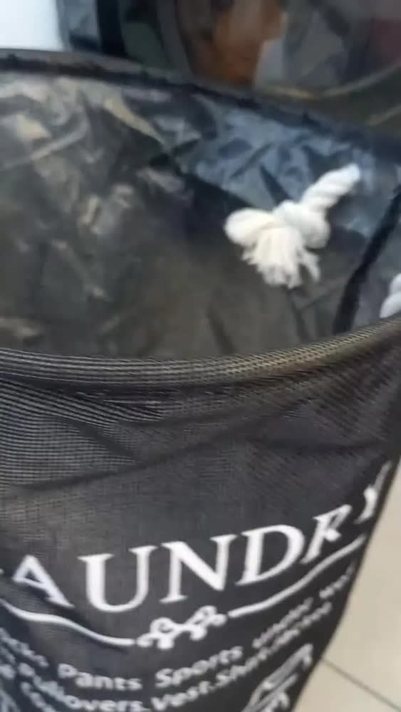 foto de Cesto Organizador Roupa Suja Dobrável Multiuso 55l Estampas Cor Preto