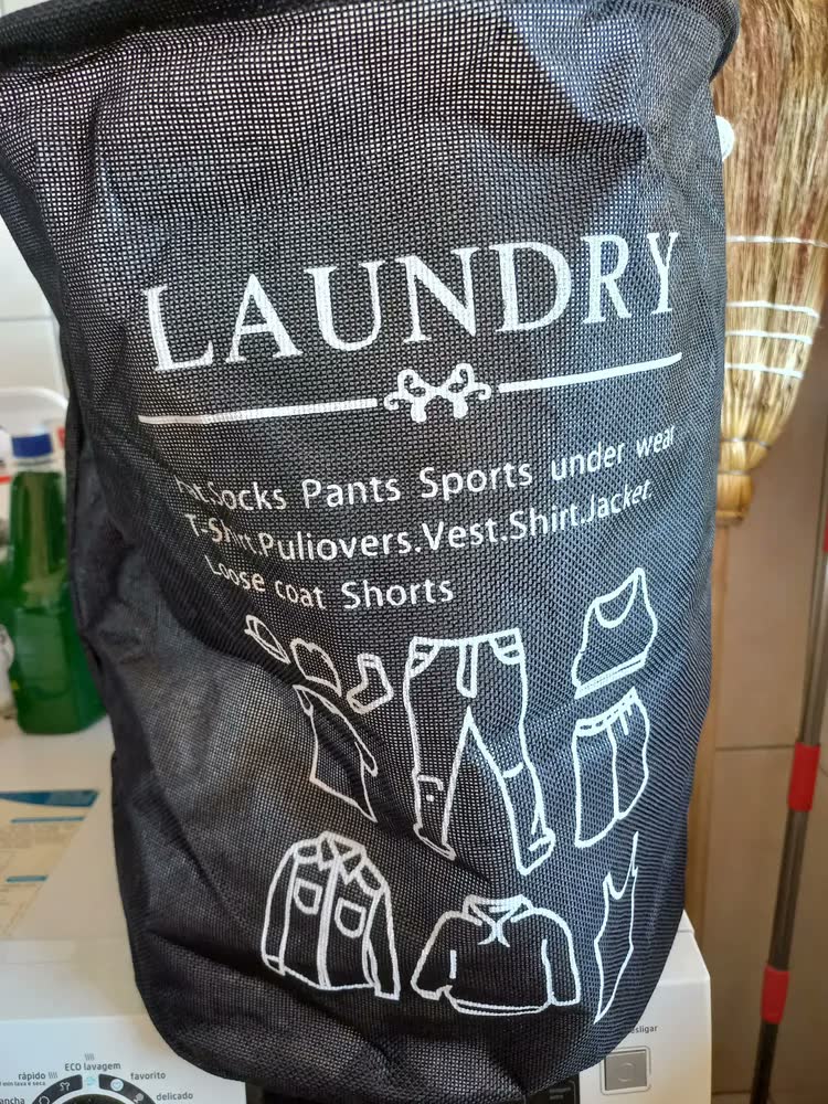 foto de Cesto Organizador Roupa Suja Dobrável Multiuso 55l Estampas Cor Preto