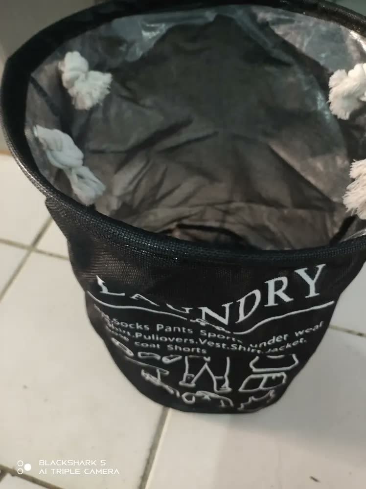 foto de Cesto Organizador Roupa Suja Dobrável Multiuso 55l Estampas Cor Preto