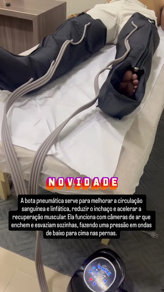 foto de Botas Compressão Pneumática Massageador Elétrico Pes Preto