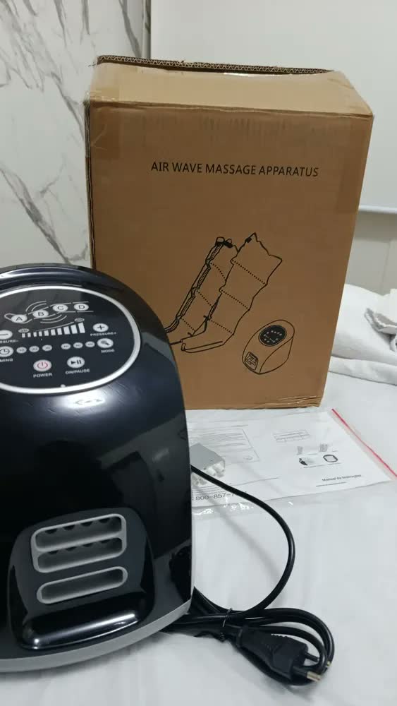 foto de Botas Compressão Pneumática Massageador Elétrico Pes Preto