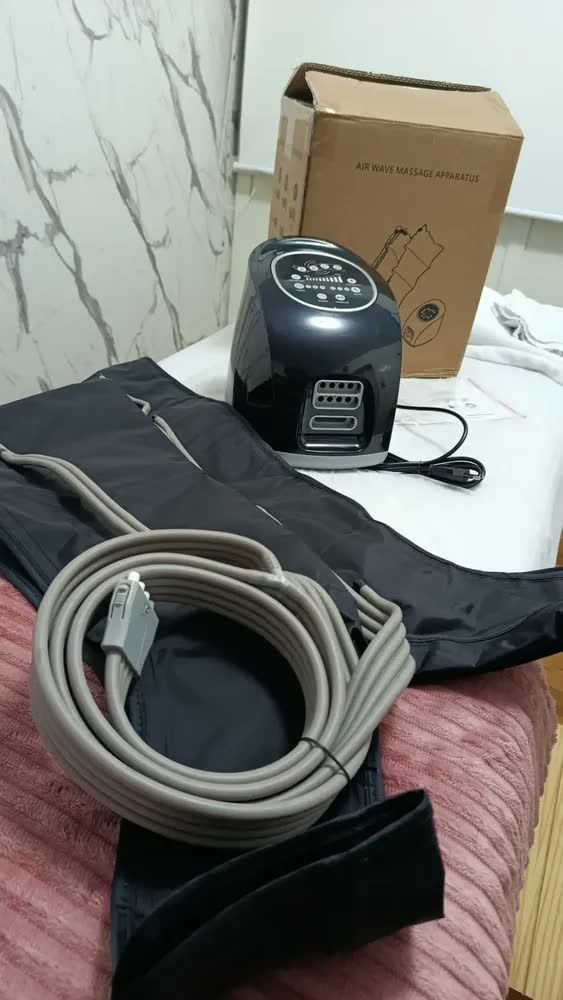 foto de Botas Compressão Pneumática Massageador Elétrico Pes Preto