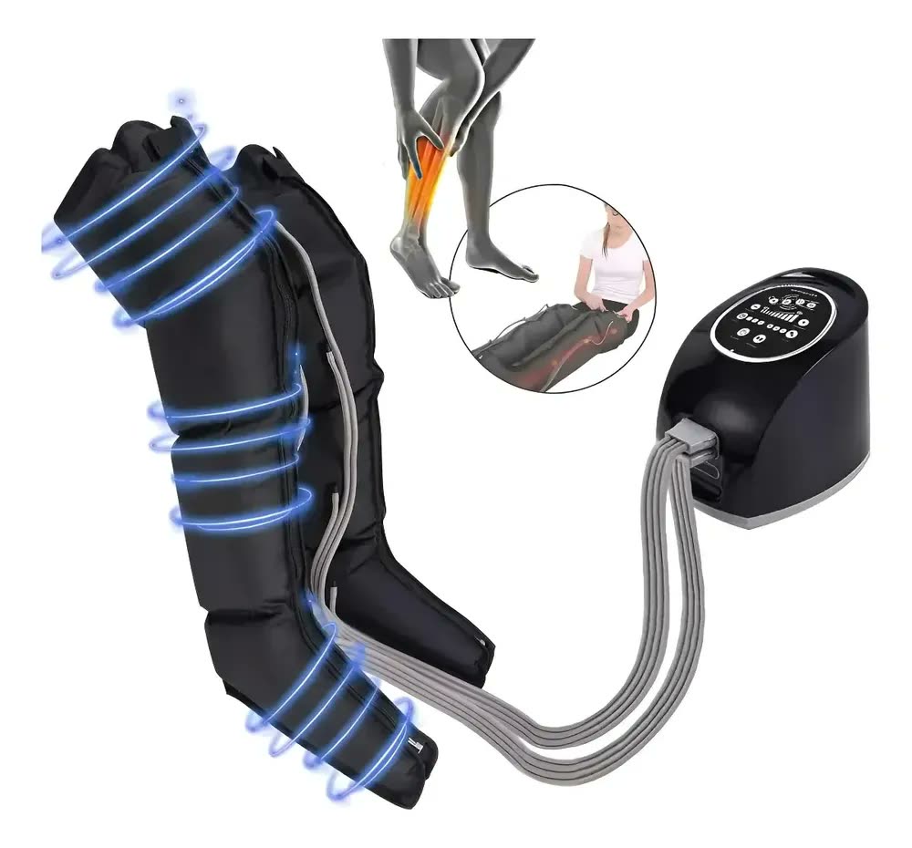 Botas Compressão Pneumática Massageador Elétrico Pes Preto