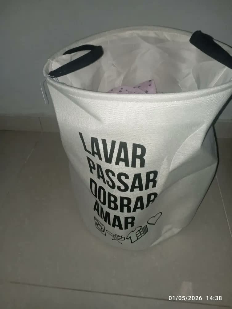 foto de Cesto Organizador Roupa Suja Dobrável Multiuso 50l Home Life Cor Marrom