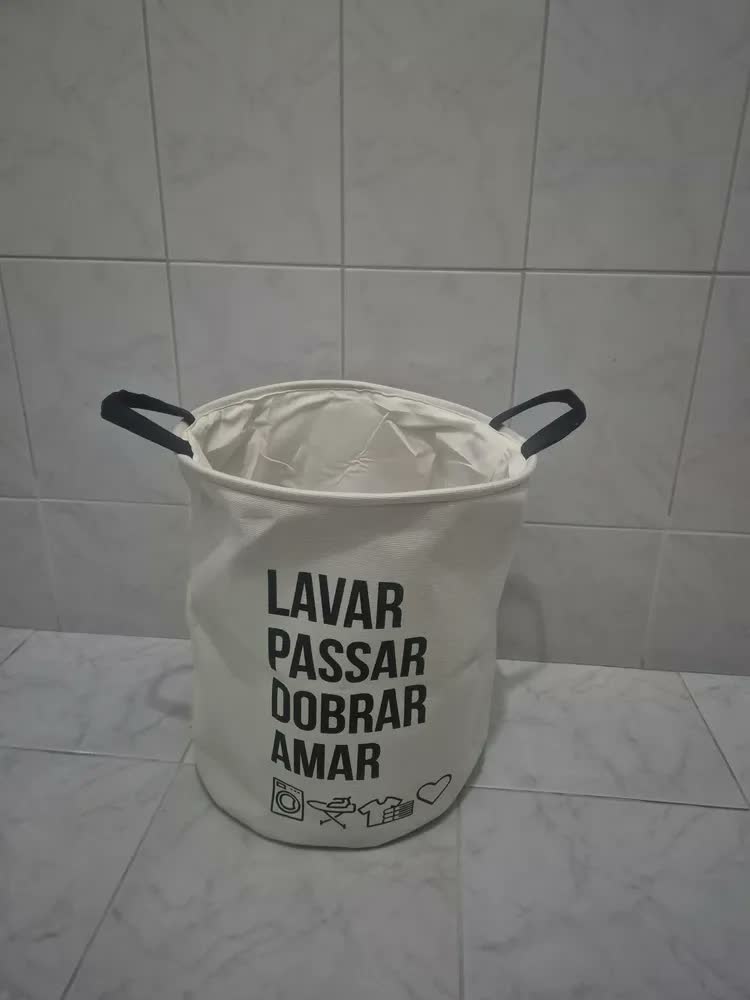 foto de Cesto Organizador Roupa Suja Dobrável Multiuso 50l Home Life Cor Marrom