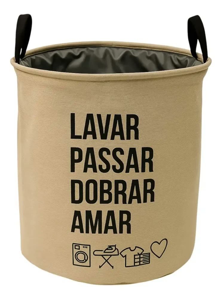 foto de Cesto Organizador Roupa Suja Dobrável Multiuso 50l Home Life Cor Marrom