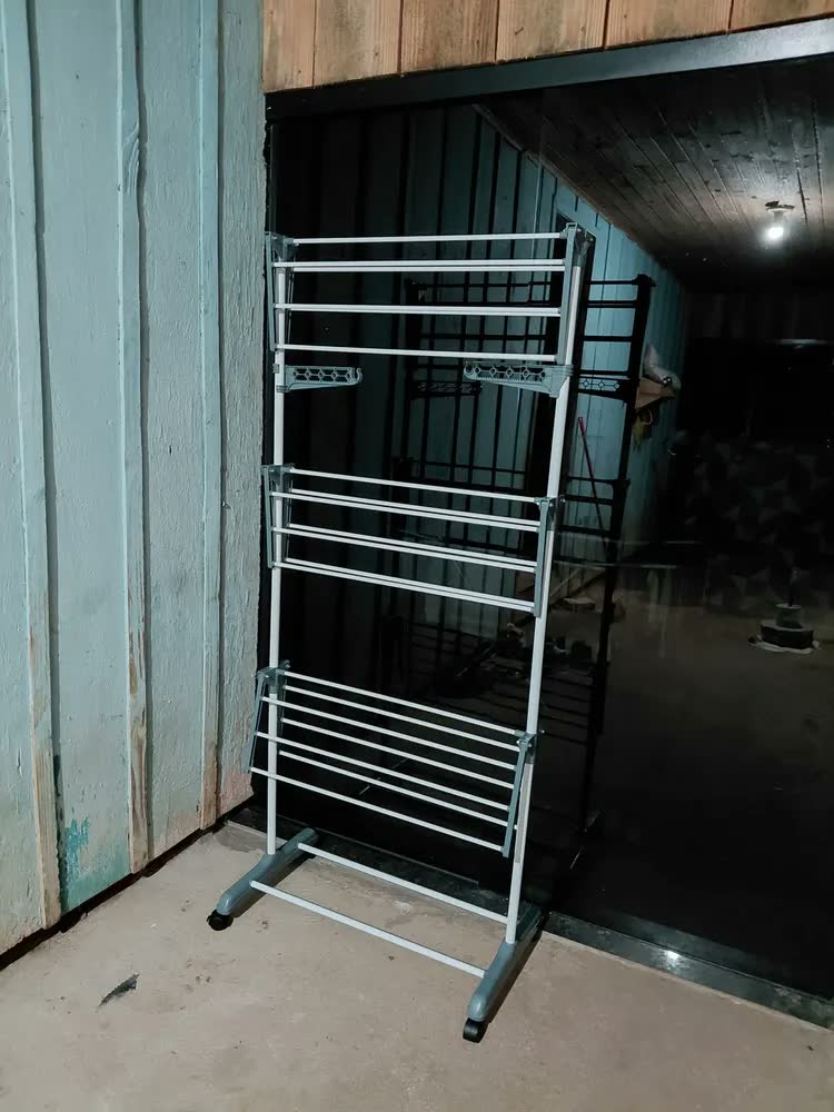 foto de Varal De Chão Grande Roupas 3 Andares Dobrável Vertical Com Rodinhas Para Apartamento Casa Cnc Do Brasil