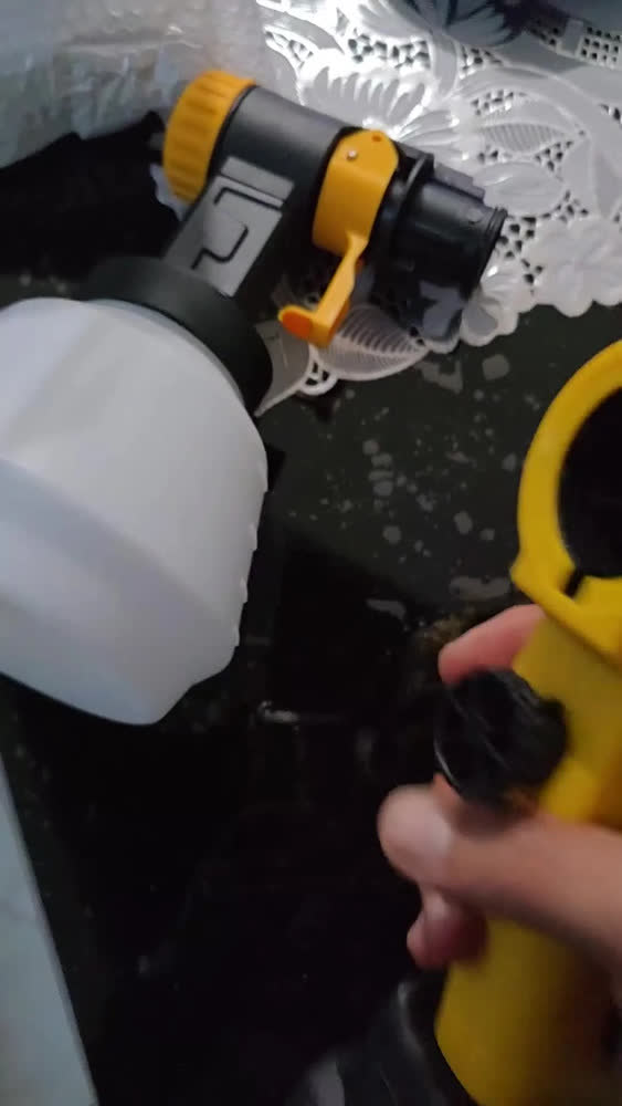 foto de Pistola De Pintura Sem Fio 21v 2 Baterias Pulverizador Hvlp Portátil Recarregável Profissional Para Parede Madeira Metal Portão