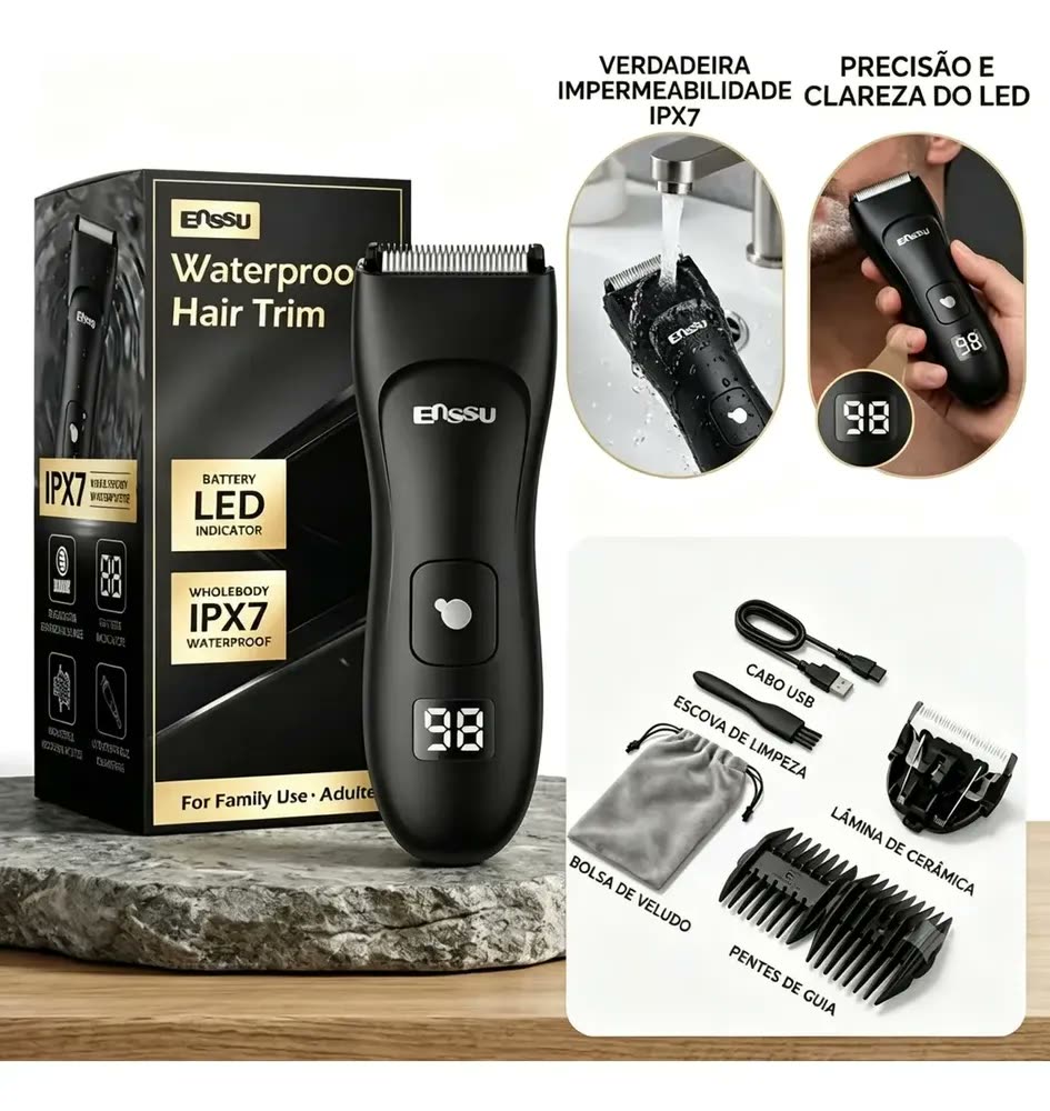 Aparador De Pelos Masculino Eletrico Para Virilha E Corpo À Prova D'água Usb Com Lamina Reserva