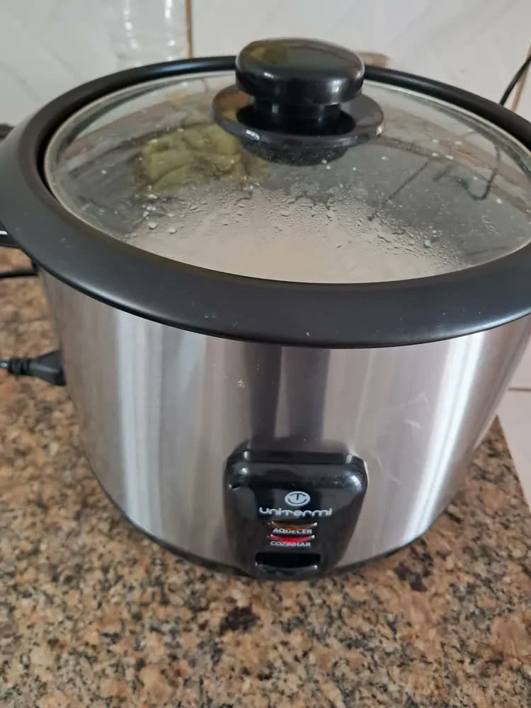 foto de Panela De Arroz Elétrica Unitermi 10 Xicar Inox Antiaderente Prateado
