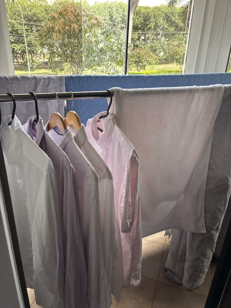 foto de Varal De Chão Roupas Dobrável Grande Aço Inoxidável 60kg