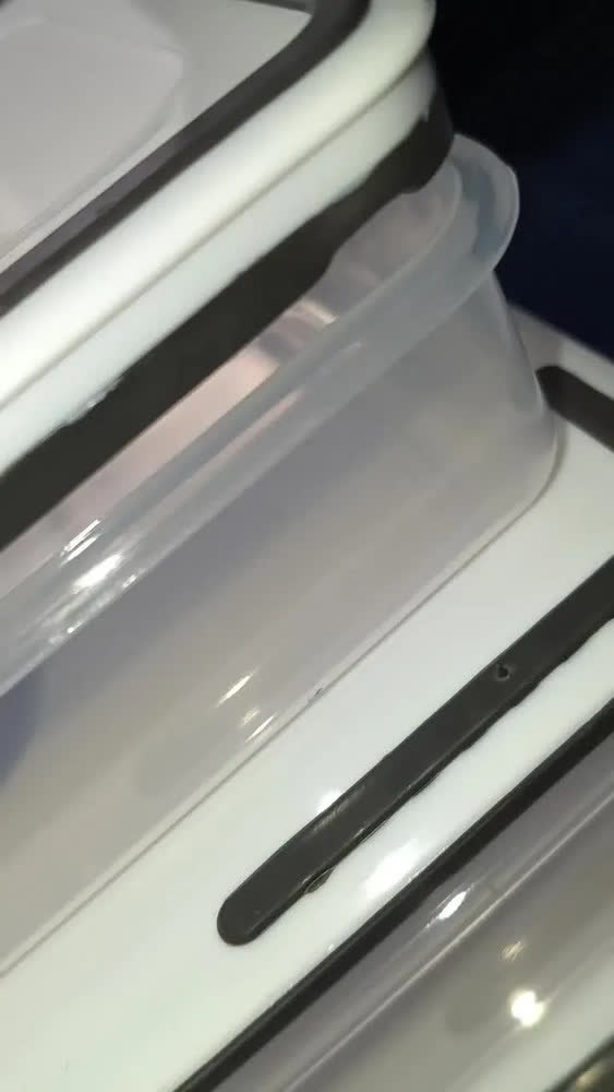 foto de Kit 4 Potes Herméticos Retangular Marmita Total 4630ml Organizador De Geladeira Plástico Fitness Microondas Freezer M&k Home Store