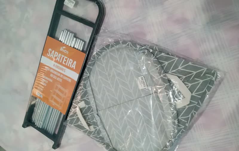 foto de Cesto Roupa Suja Saco Organizador Treco Banheiro Impermeável Cor Cinza