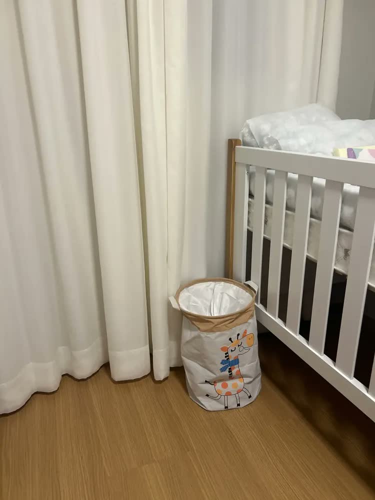 foto de Cesto Roupa Suja Saco Organizador Treco Banheiro Impermeável Cor Cinza