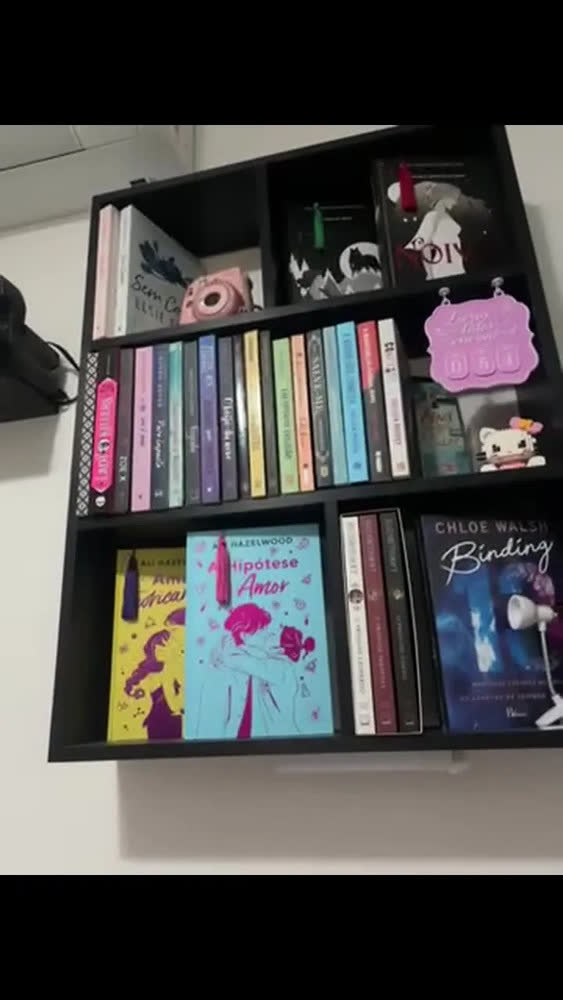foto de Estante Para Livros Nicho De Mdf Prateleira Madeira Preto