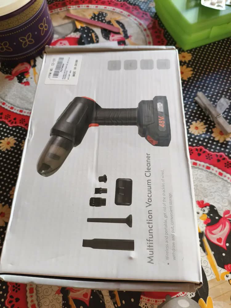 foto de Aspirador De Pó Portátil Com Bateria 48v Recarregável Preto