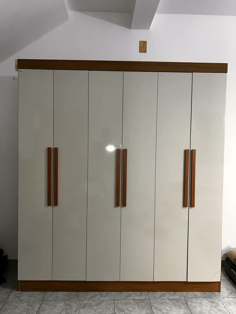 foto de Guarda-roupa Casal Odisseia 6 Portas Cinamomo/off White - 58 Bege Claro
