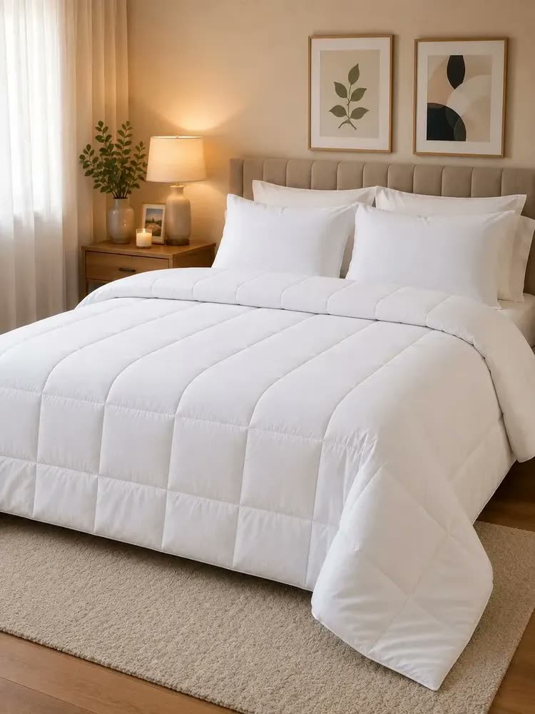 foto de Edredom 3d Térmico Casal Premium Laune Haus Grosso 400 Fios Branco 3d