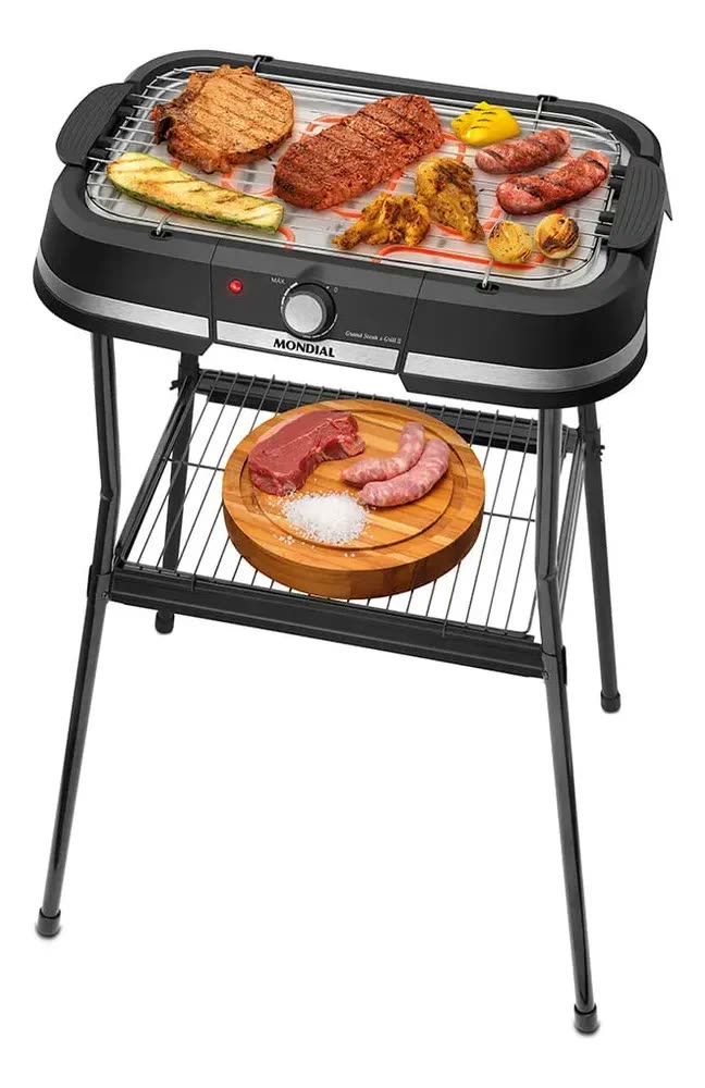 Churrasqueira Elétrica Mondial Preto 1800w - Ch-09-bi Preto 110v
