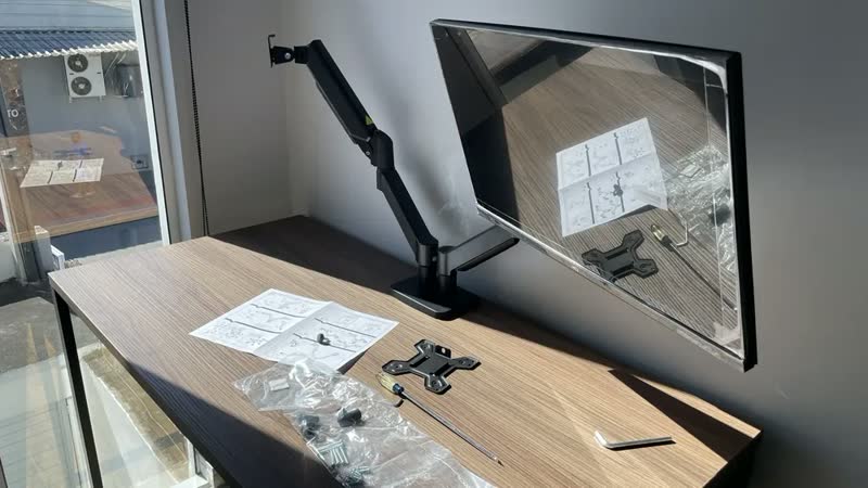 foto de Suporte Mesa Monitor Ergonômico Articulado Ajustavel Duplo
