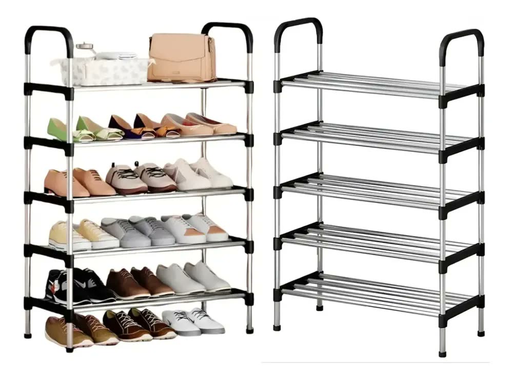 Sapateira Vertical Cobbe de Aço Inoxidável para 15 Pares Prateada