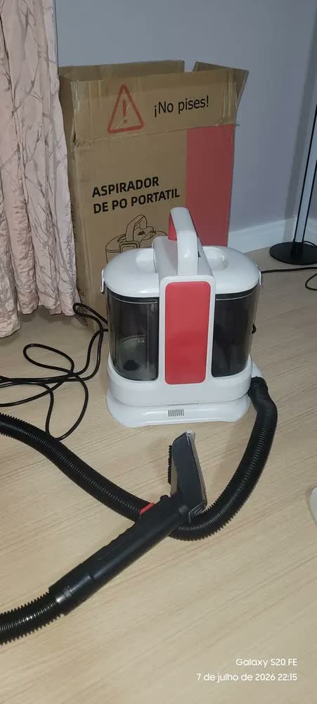 foto de Extratora Higienizadora Portátil 3 em 1 1000W 18kPa Aspirador de Pó e Água Profissional Pulveriza Esfrega Extrai Limpeza Profunda de Sofá Tapete Estofados Colchão Remoção de Pelos Autolimpeza Tanques