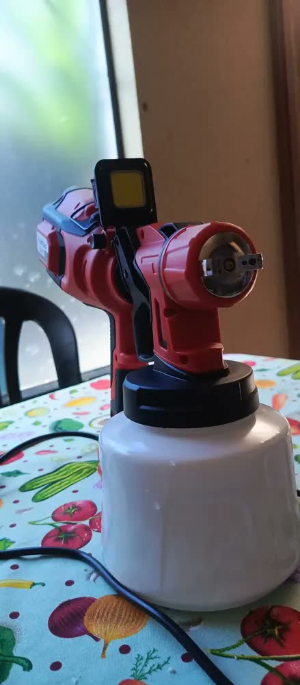 foto de Victool Pistola De Pintura Pulverizadora Elétrica 1kw 1400ml 3 Bicos Com Vermelho 127v 1000w