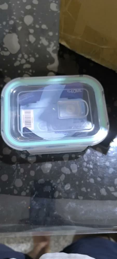 foto de Kit 10 Pote Marmita Vidro Hermético 370ml Retangular 4 Trava Preto