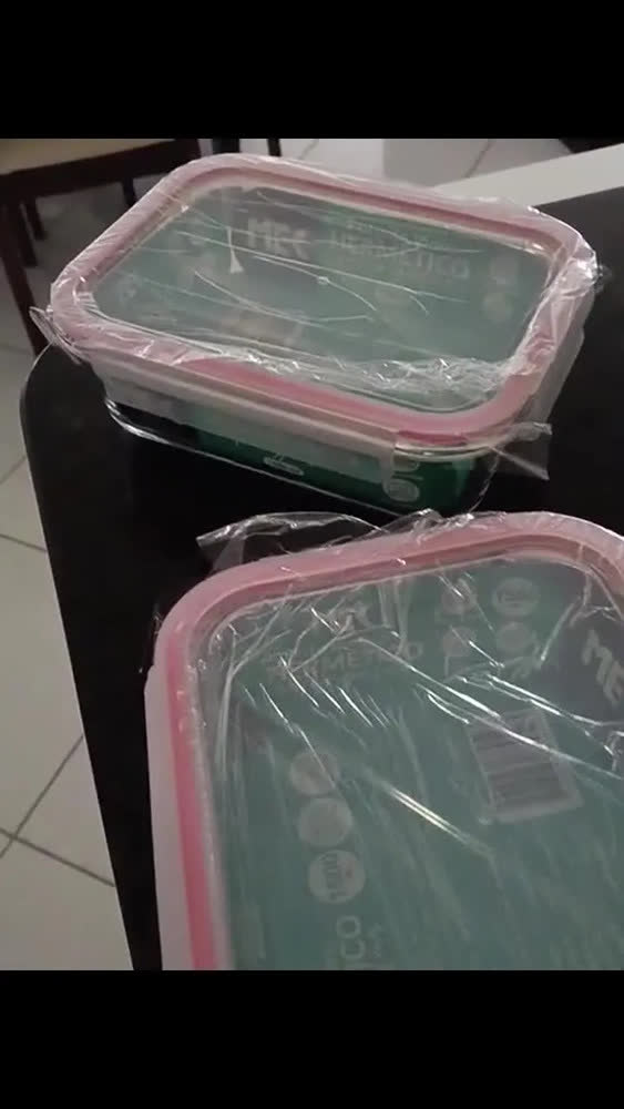 foto de Kit 3 Potes Marmita Vidro Hermético 1,5l Free Freezer Microondas Forno Água Fitness Anti Vazamento M&k Home Store