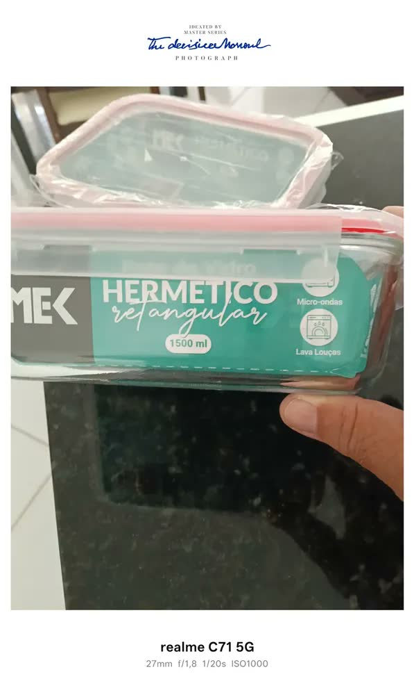 foto de Kit 3 Potes Marmita Vidro Hermético 1,5l Free Freezer Microondas Forno Água Fitness Anti Vazamento M&k Home Store