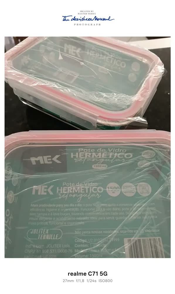 foto de Kit 3 Potes Marmita Vidro Hermético 1,5l Free Freezer Microondas Forno Água Fitness Anti Vazamento M&k Home Store