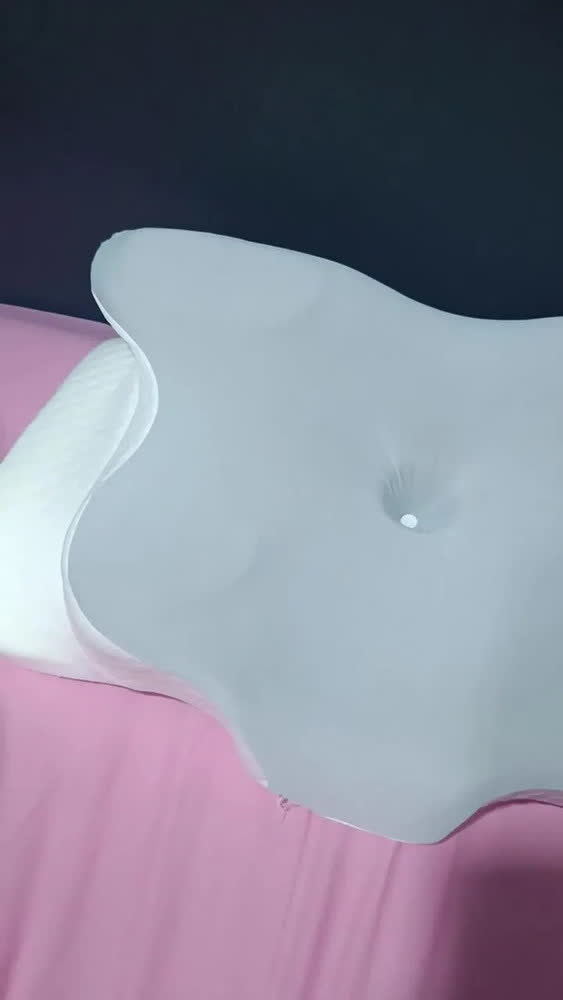 foto de Travesseiro Cervical Ajustável Ortopédico De Espuma De Memór Cinza Conforto Premium Suave E Inteligente