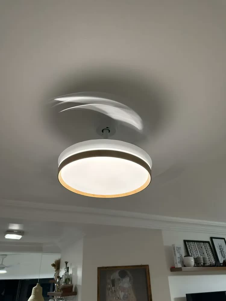 foto de Ventilador de Teto Silencioso Retrátil com Controle Remoto e Luminária LED Bivolt Motor DC Inverter, 6 Velocidades, 3 Cores, Reversão, Timer, 3 Pás Retráteis,36 Pol 92 cm Brightech