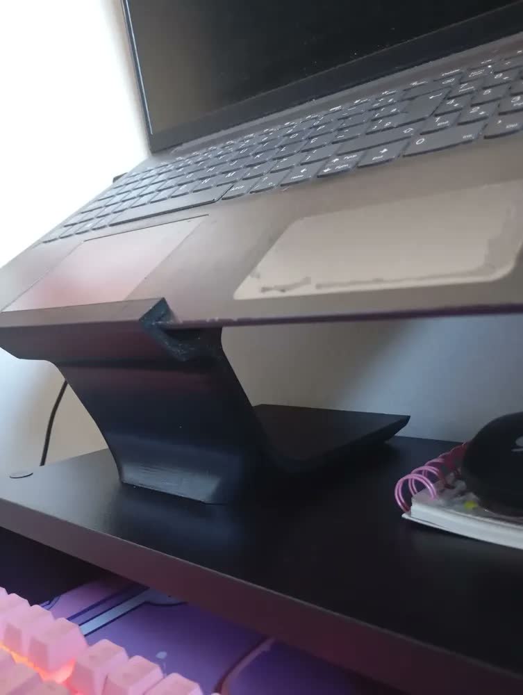 foto de Suporte Notebook Universal Laptop Suspender Apoio Levantar Ergonômico Ventilado Resistente Minimalista Preto