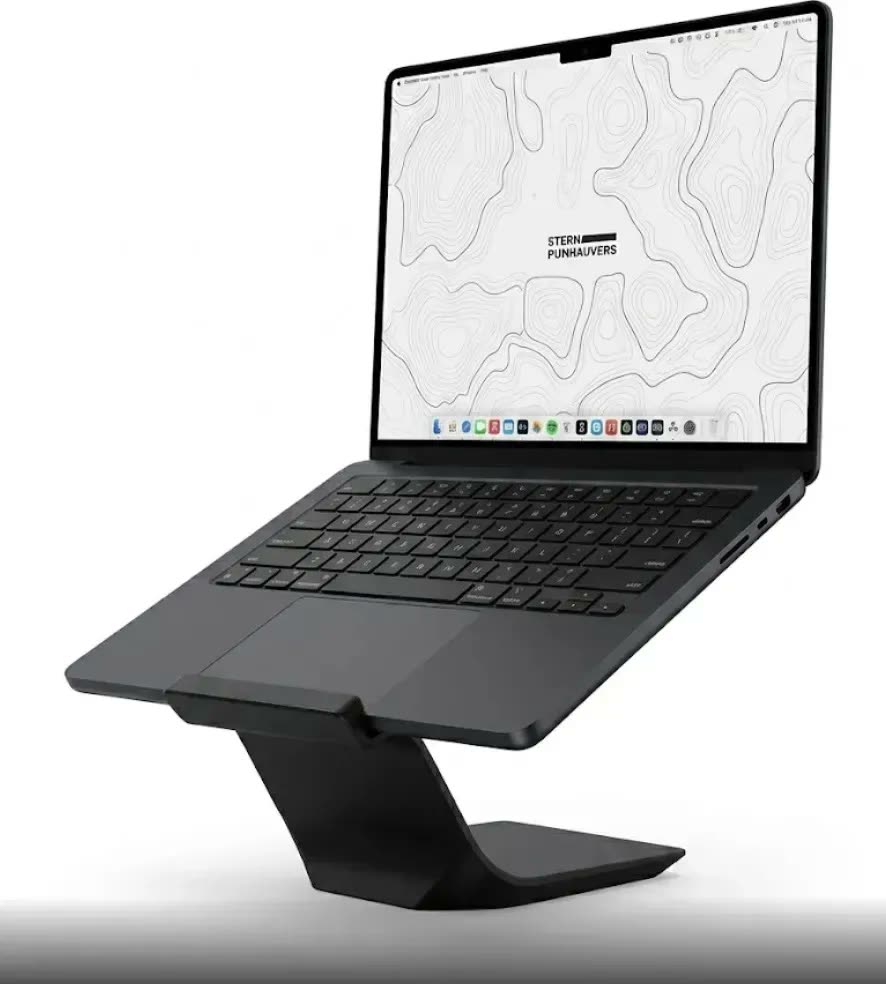 Suporte Notebook Universal Laptop Suspender Apoio Levantar Ergonômico Ventilado Resistente Minimalista Preto