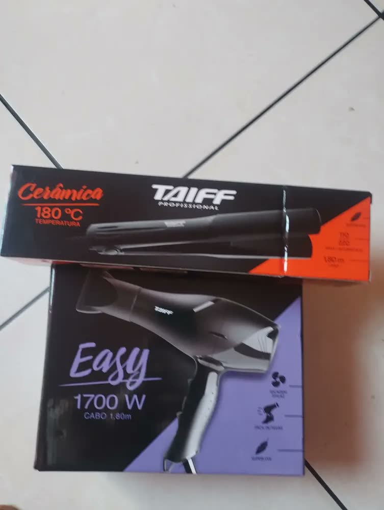 foto de Kit Taiff Secador Easy 1700w + Prancha Cerâmica 180°c