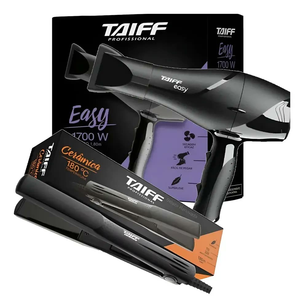 foto de Kit Taiff Secador Easy 1700w + Prancha Cerâmica 180°c
